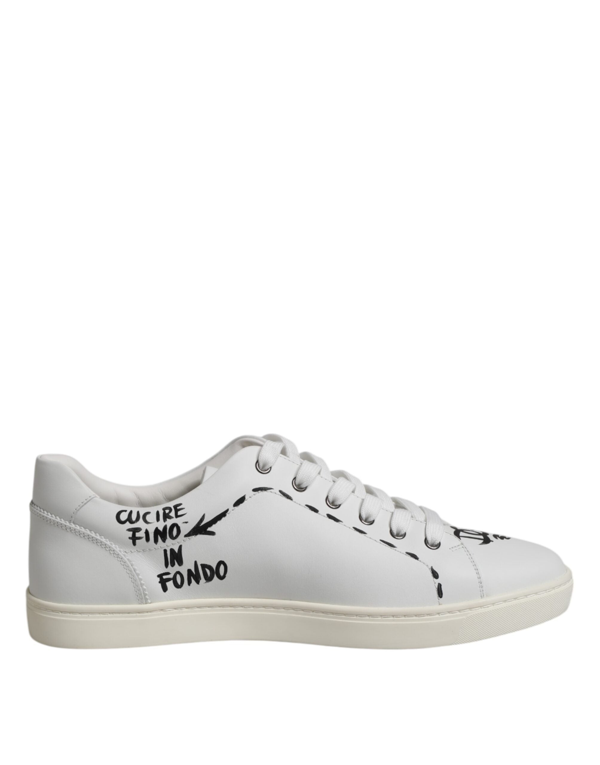 Dolce & Gabbana White London Calf Leather Men Sneakers Shoes